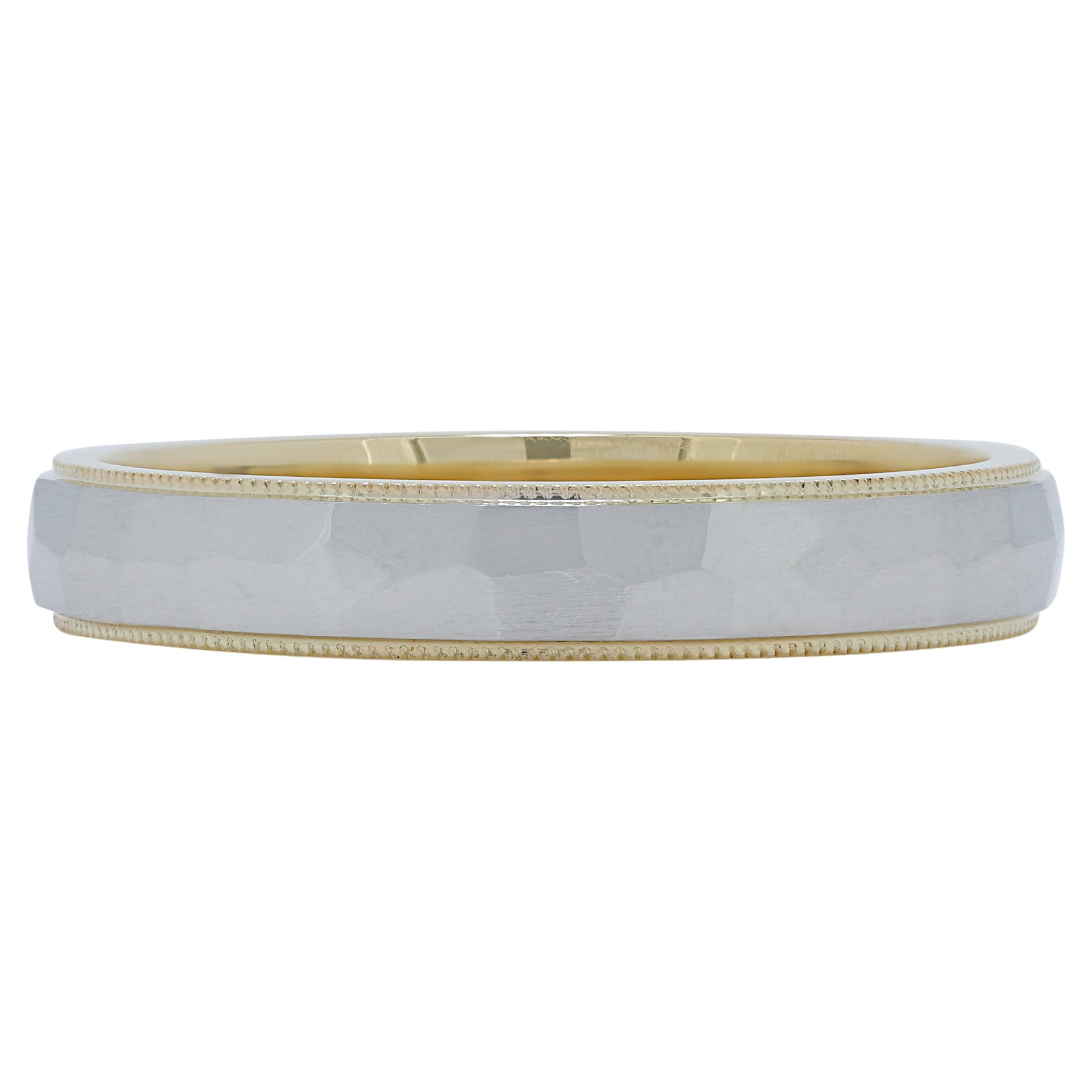 Elegant Platinum & 18K White Gold Band Ring