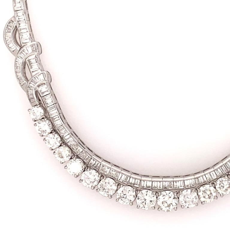 Round Cut Sophia D, 22.99 Carat Platinum Diamond Necklace For Sale