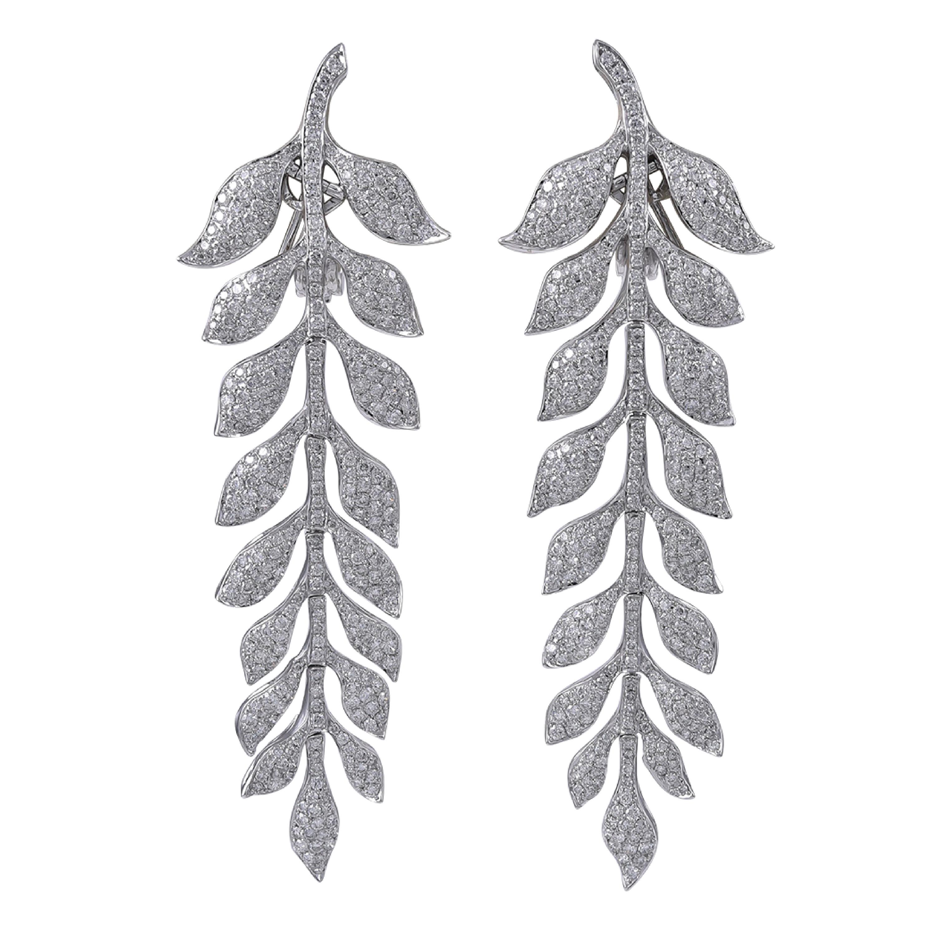 Sophia D. 5.28 Carats Diamond Dangling Earrings in Platinum Setting