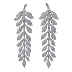 Sophia D. Boucles d'oreilles pendantes en diamant de 5,28 carats sur monture en platine