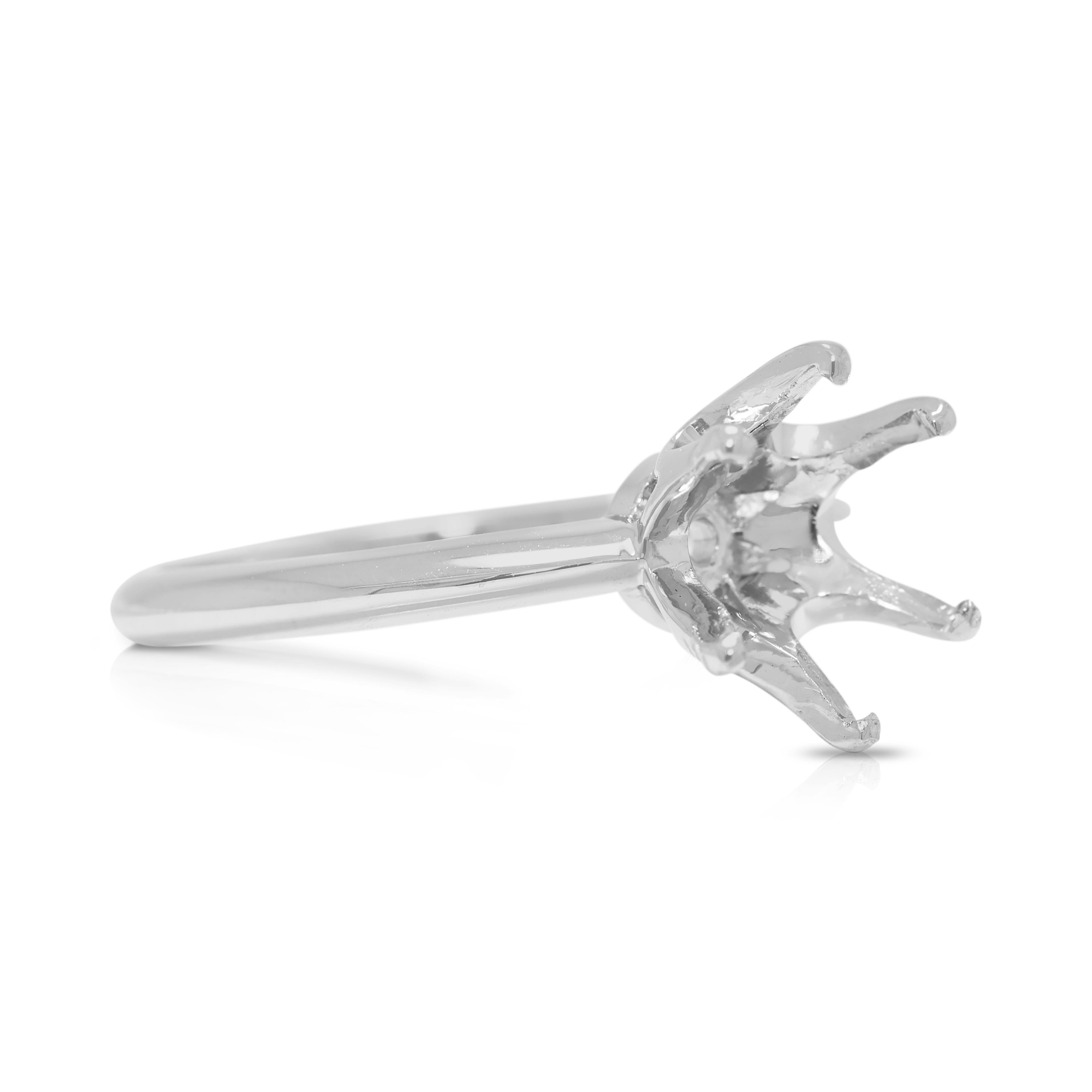 Elegant Platinum 950 Ring Setting In Excellent Condition For Sale In רמת גן, IL