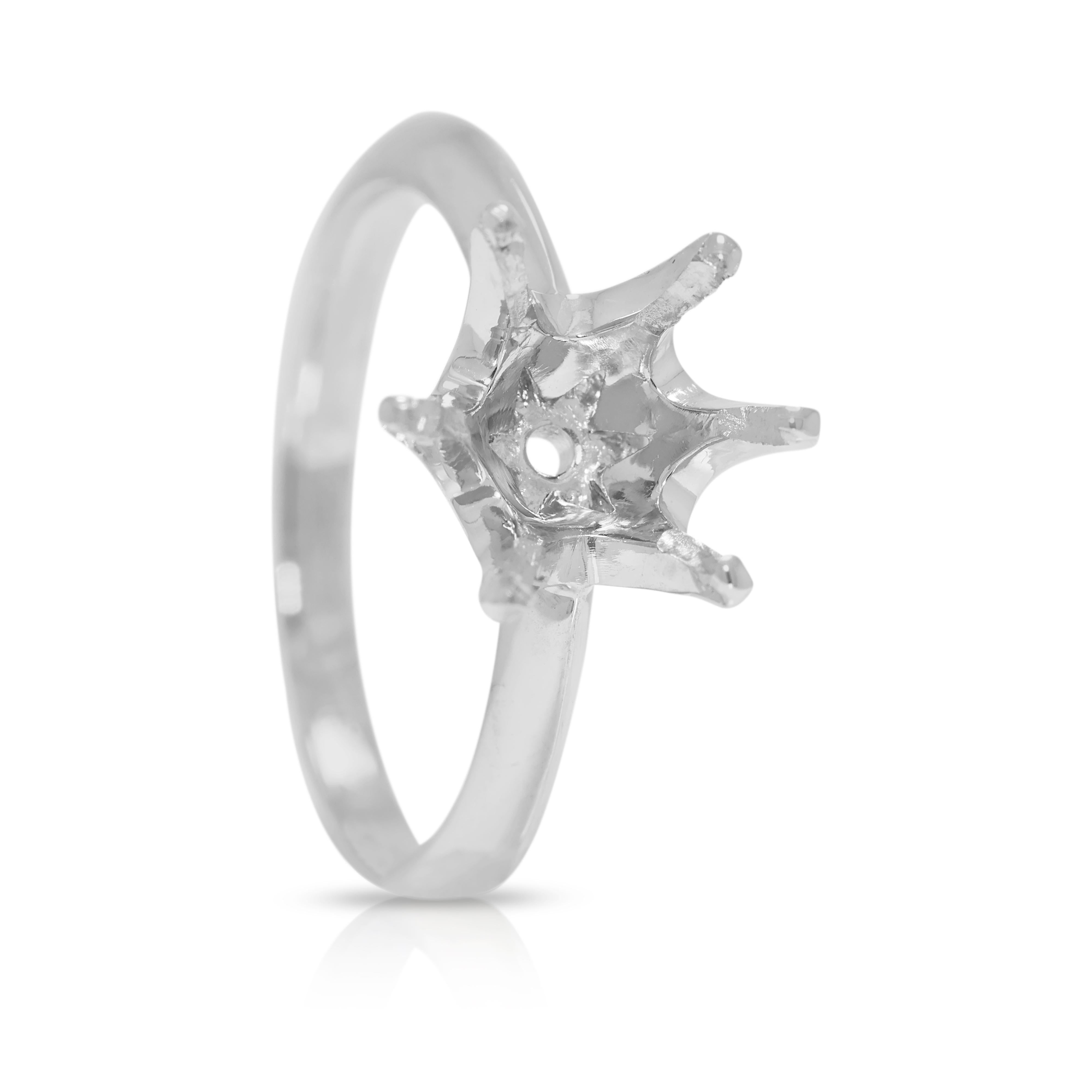 Elegant Platinum 950 Ring Setting For Sale 1