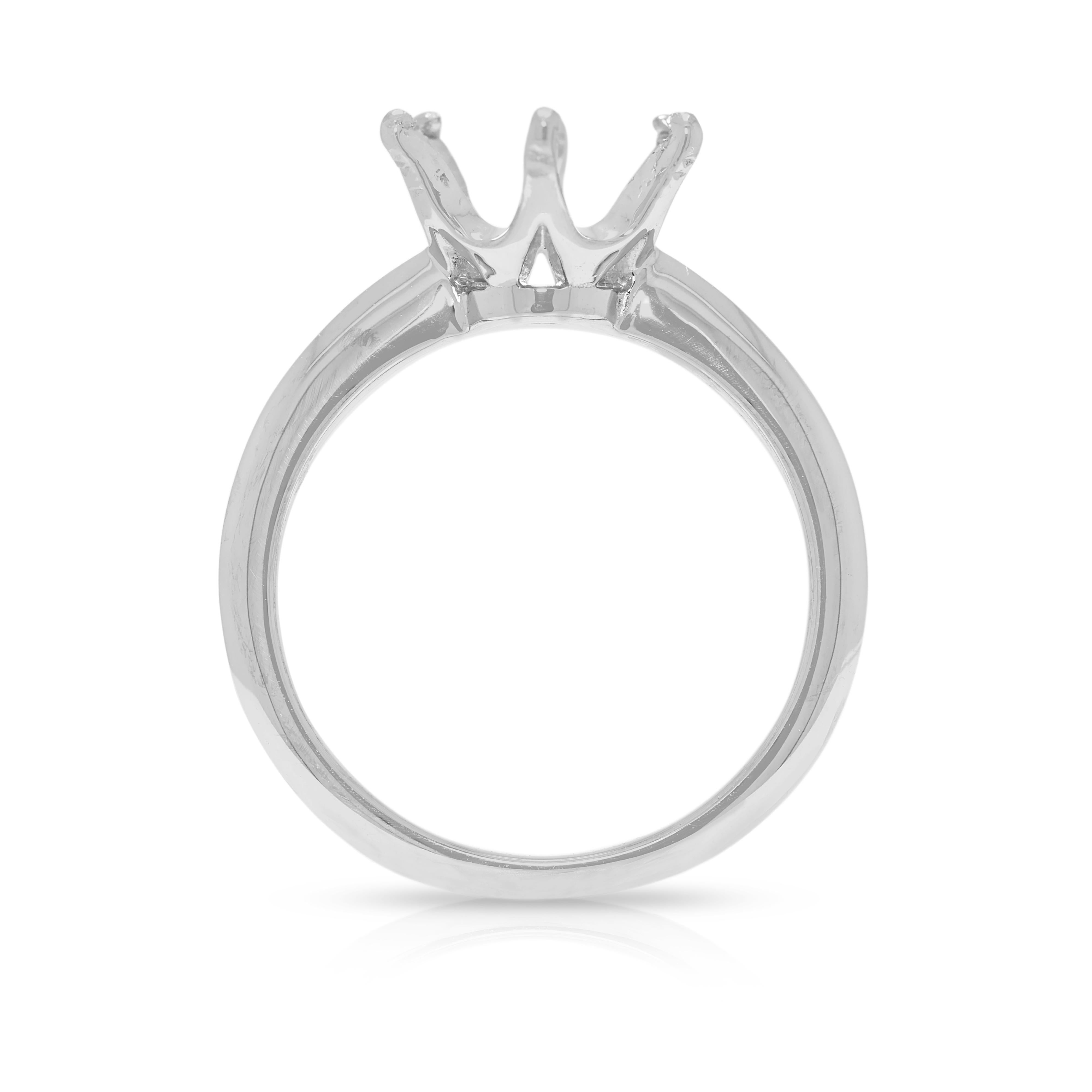 Elegant Platinum 950 Ring Setting For Sale 2