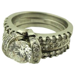 Elegant Platinum and Diamond Bow Ribbon Ring by Tiffany & Co