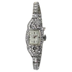 Elegant Platinum and Diamond Vintage, Ladies Hamilton Cocktail Watch