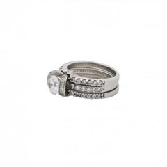 Elegant Platinum and Diamond Bow Ribbon Ring by Tiffany & Co