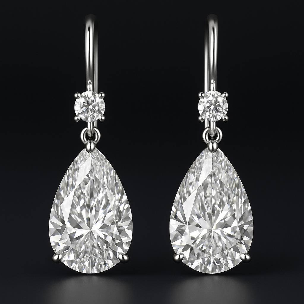 Elegant Platinum Drop Earrings with GIA Certified Pear Cut Diamonds (0.90 ct eac Contemporáneo en venta