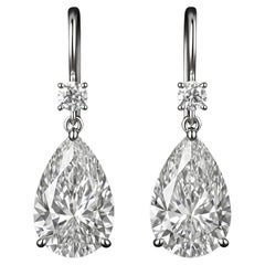 Elegant Platinum Drop Earrings with GIA Certified Pear Cut Diamonds (0.90 ct eac