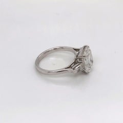 Elegant Platinum Emerald Cut Diamond Ring 3.46 Carat D-VS1 GIA Certified
