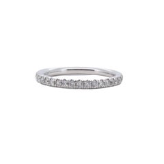 Elegant Platinum Pave Thin Band Ring with 0.28 Carat of Natural Diamonds