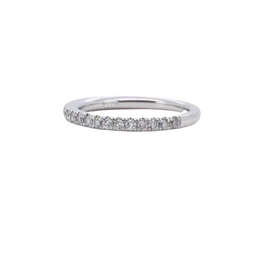 Women's Elegant Platinum Pave Thin Band Ring with 0.28 Carat of Natural Diamonds For Sale