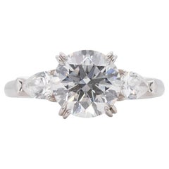 Elegant Platinum Ring with 1.92 ct Natural Diamonds- GIA Certificate