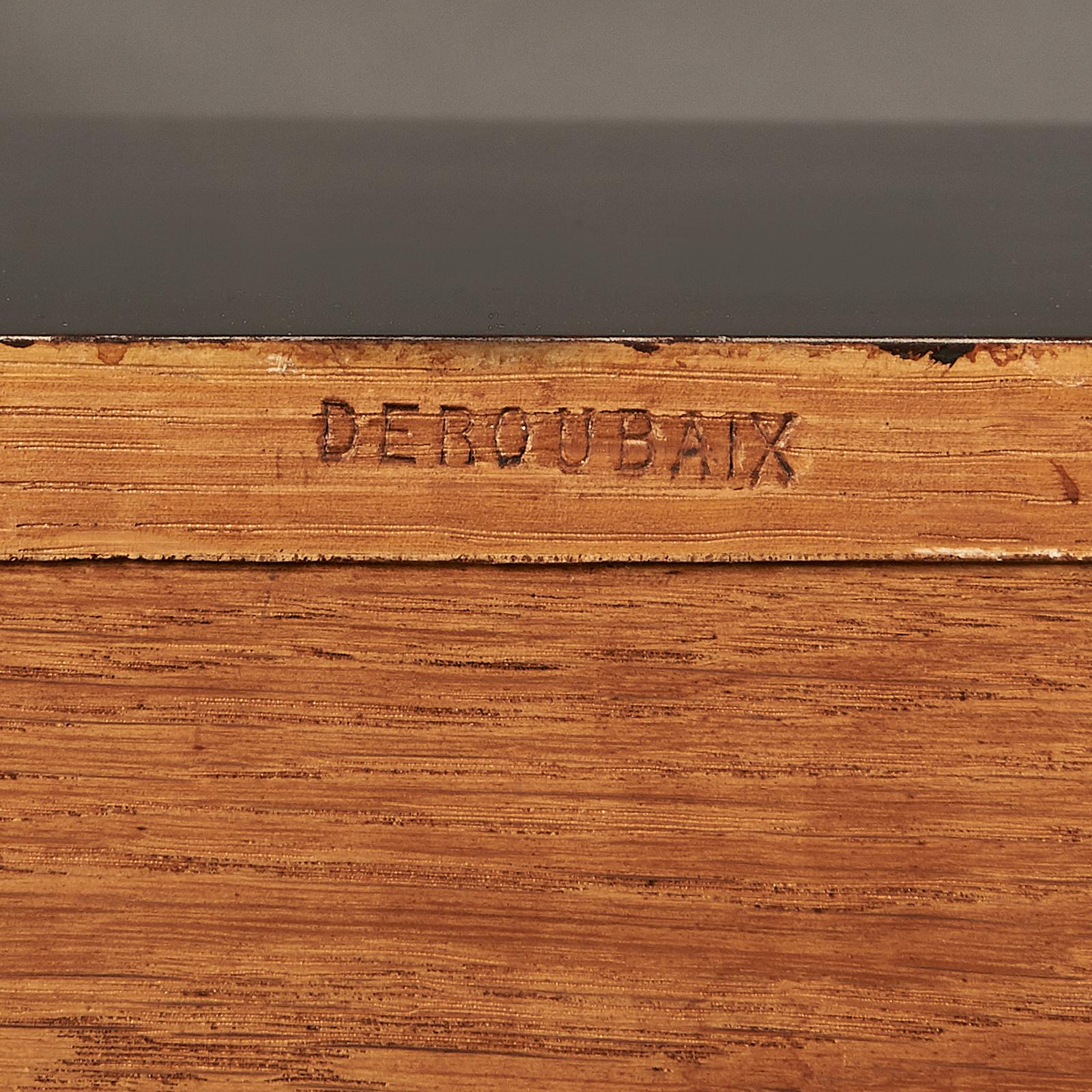 Elegant Polished Wood Cabinet by Deroubaix, France, circa 1950 2