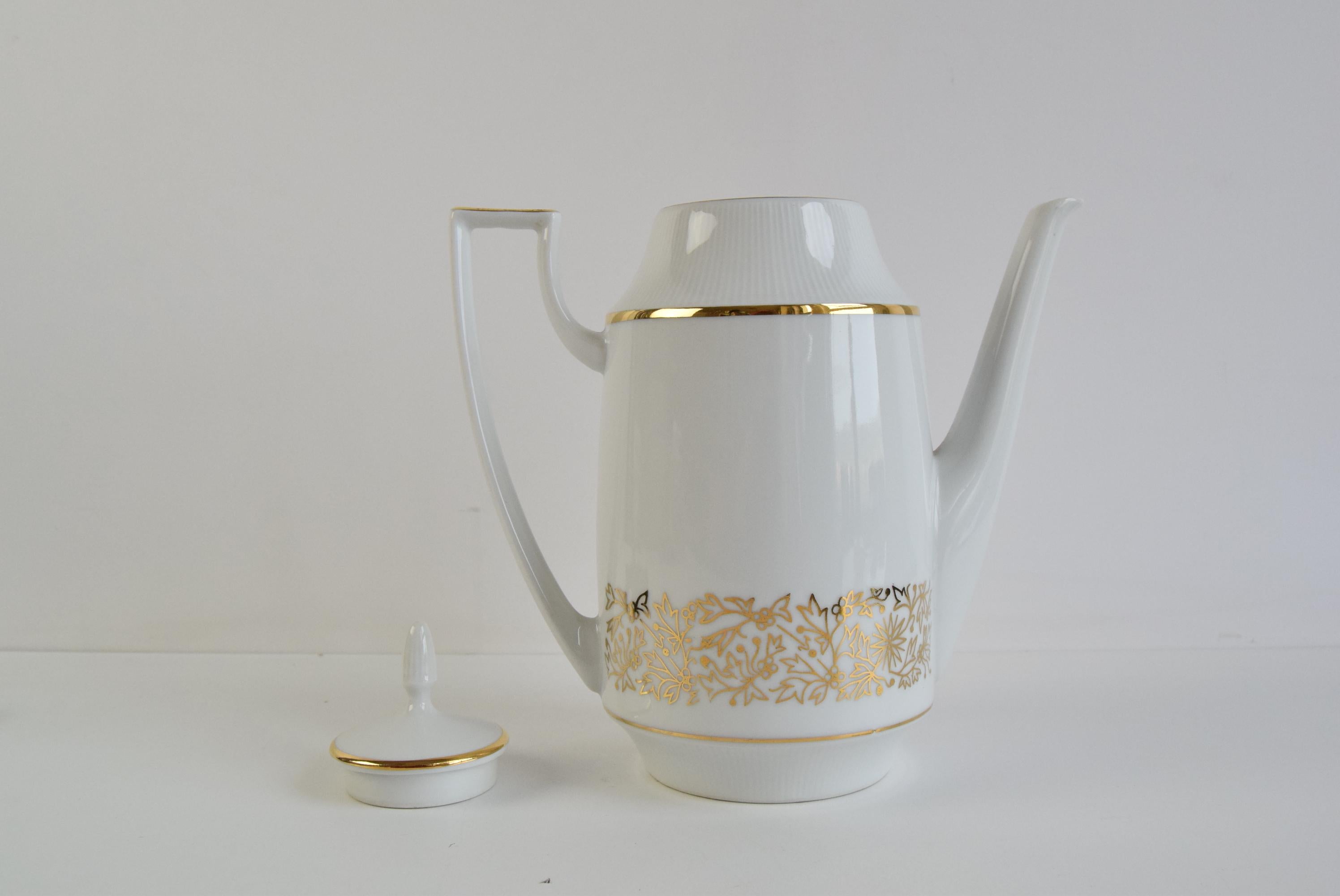 Mid-Century Modern Mid-Century Birkenhammer Czechoslovakian Porcelain Coffee Pot, 1969 For Sale