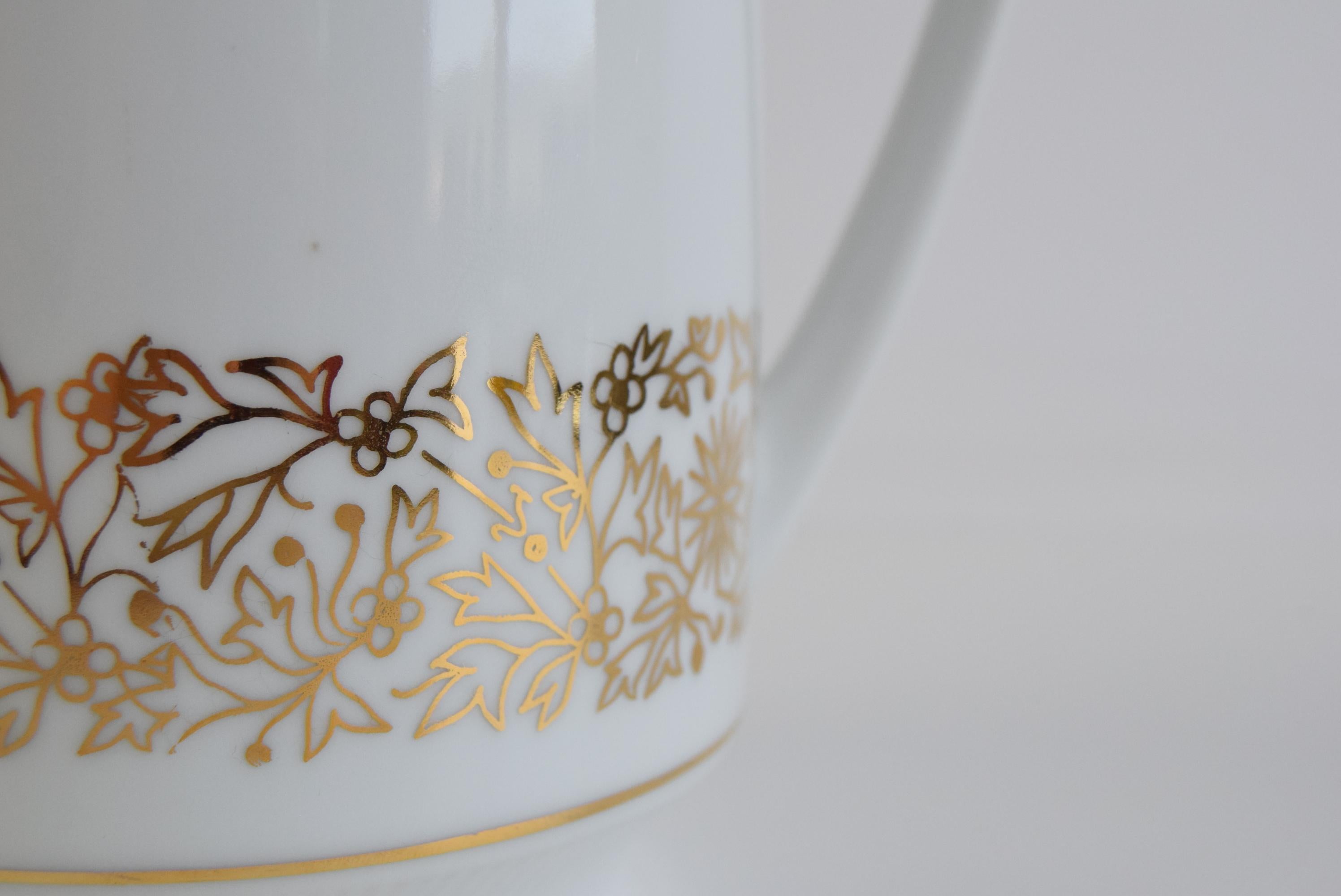 Ceramic Mid-Century Birkenhammer Czechoslovakian Porcelain Coffee Pot, 1969 For Sale