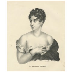 Elegant Portrait de Mlle Georges Veimer - Lithographie de Last & Van Visser, 1836