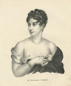 Elegantes Porträt von Mlle Georges Veimer - Lithographie von Last & Van Visser, 1836