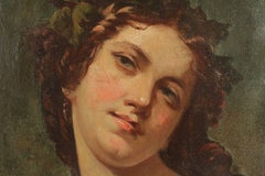Portrait élégant du 19e siècle représentant une pose romantique d'une femme