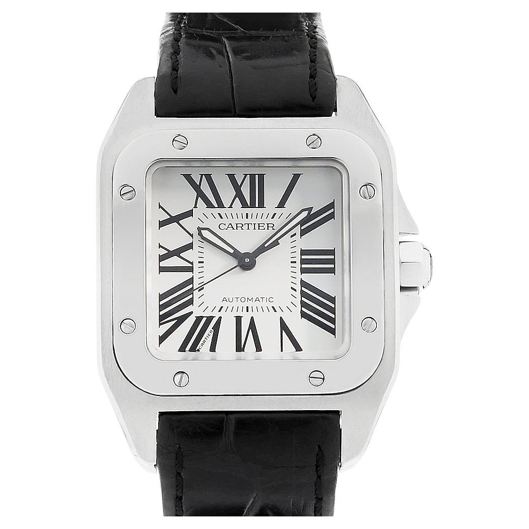 Elegant PreOwned Cartier Santos 100 MM W20126X8 Ladies Exquisite