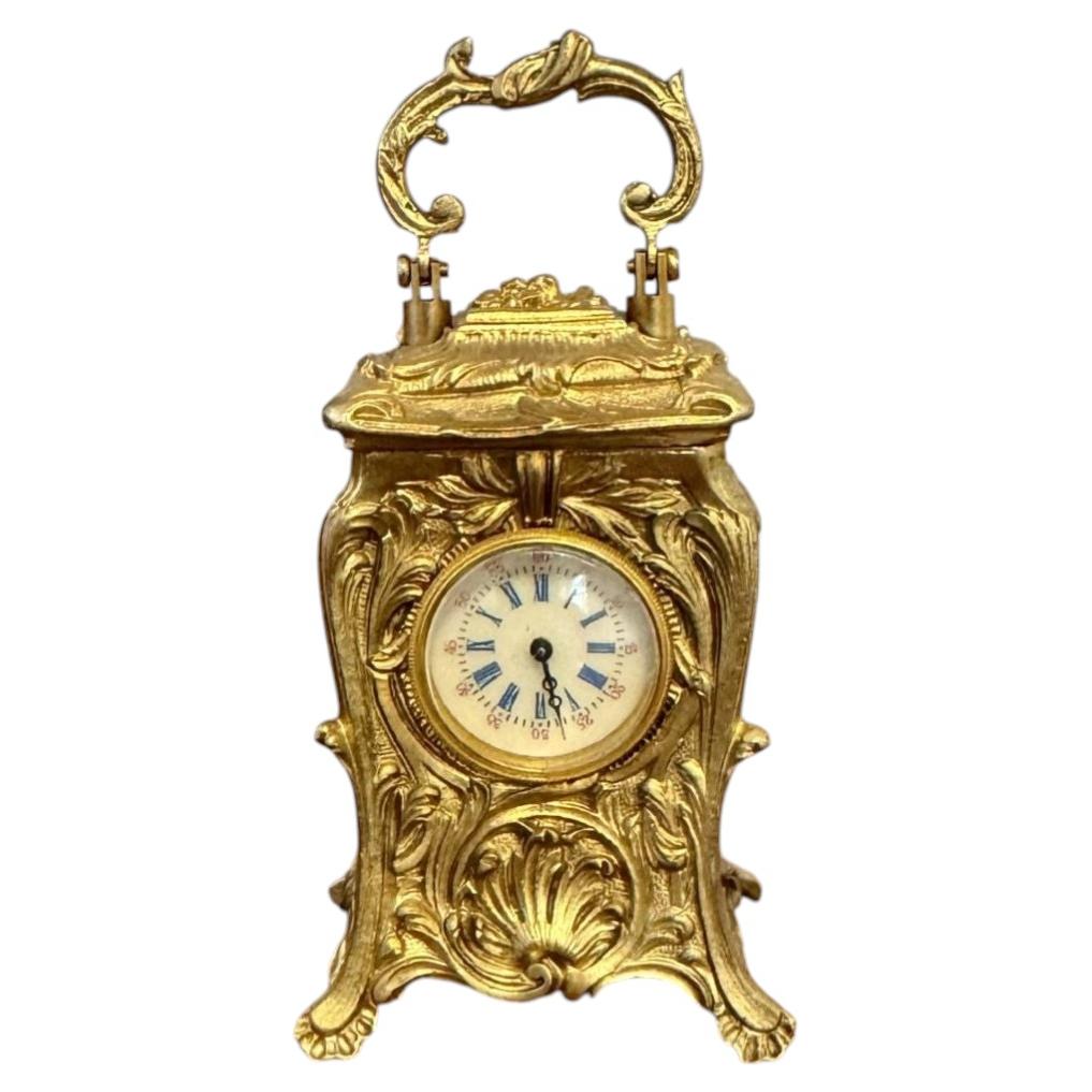Elegant quality antique Victorian miniature carriage clock For Sale