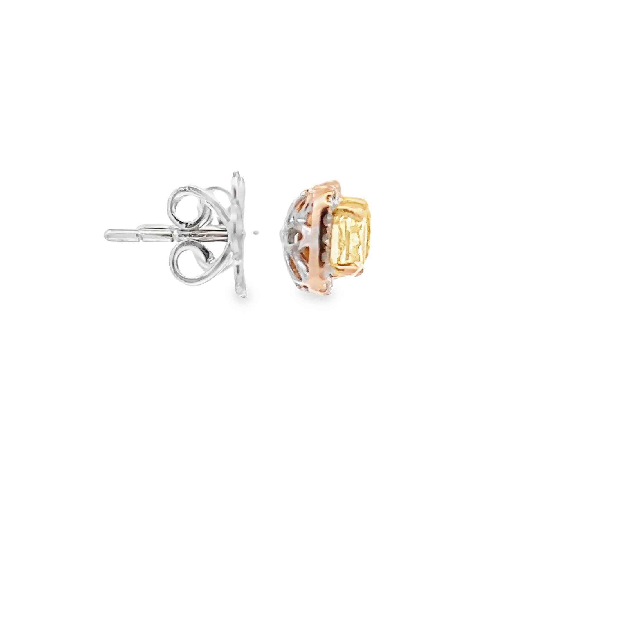 Eleganza e radiosità: Squisiti orecchini a cerchio con diamanti gialli e bianchi in oro 18 carati In condizioni Nuovo in vendita a Great Neck Plaza, NY