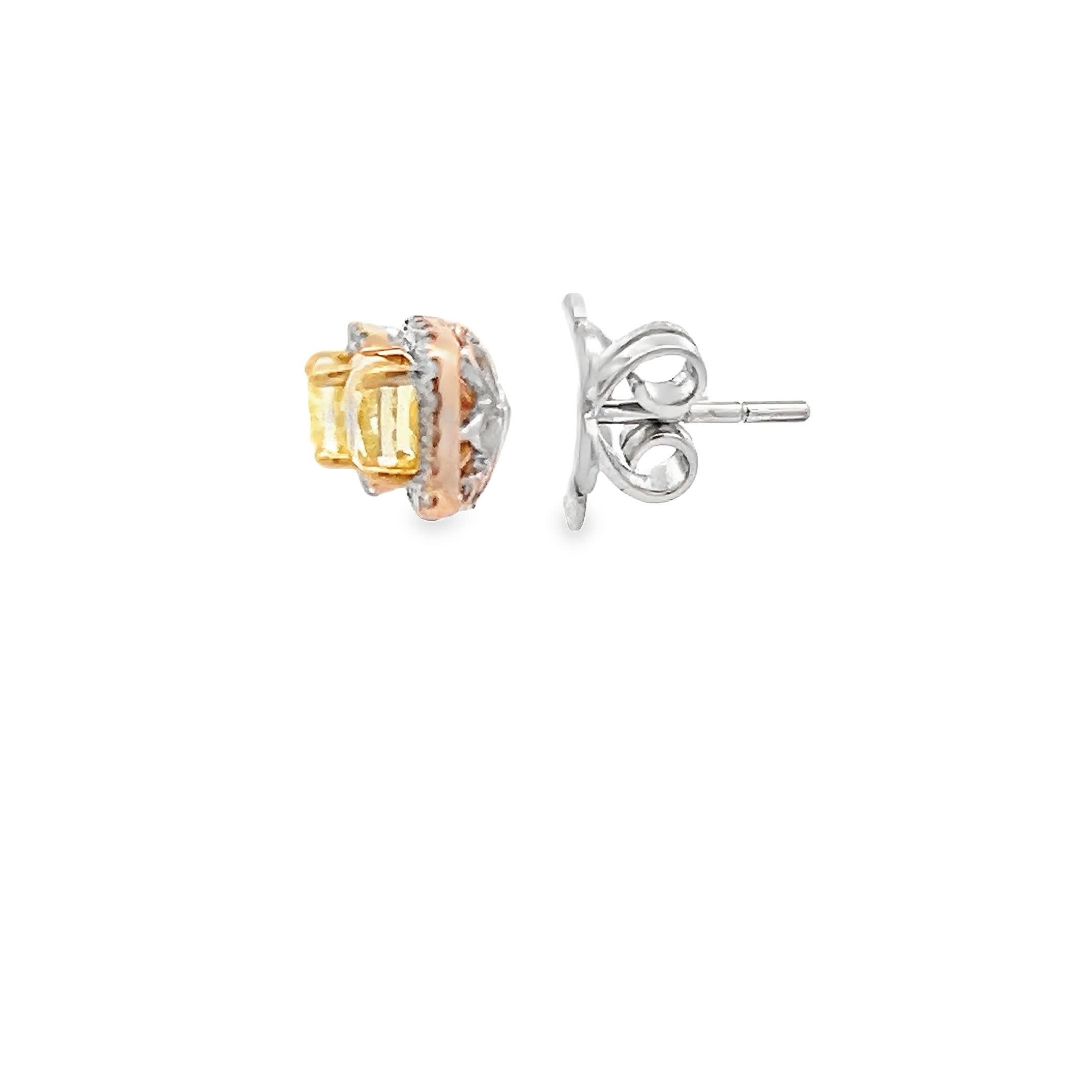 Donna Eleganza e radiosità: Squisiti orecchini a cerchio con diamanti gialli e bianchi in oro 18 carati in vendita