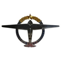 Elegantes Kühleremblem, Aero-Club de Cannes, Frankreich aus den 1930-40er Jahren