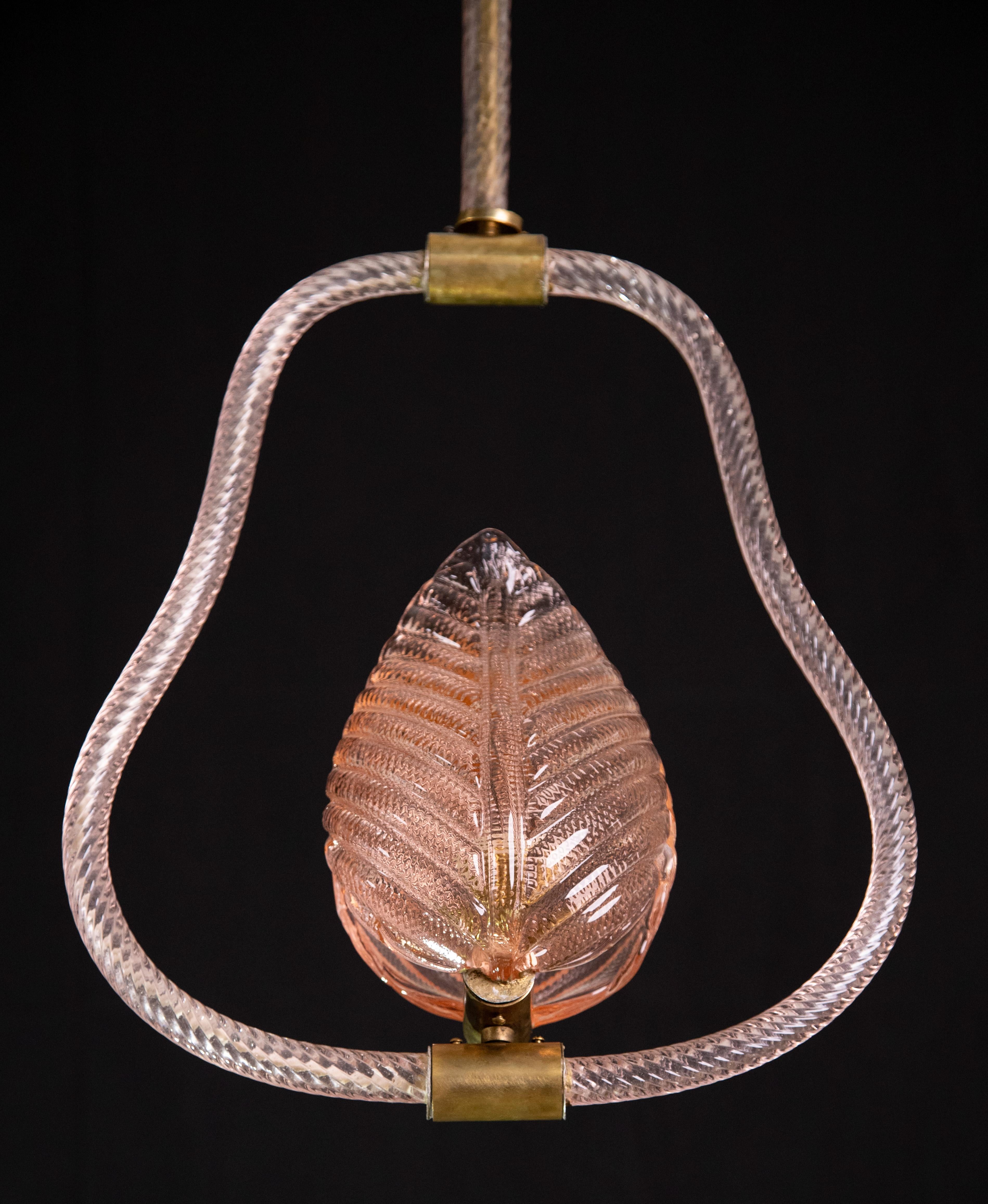 Elegant Rare Pink Murano Glass Chandelier by Barovier & Toso, 1950s For Sale 6