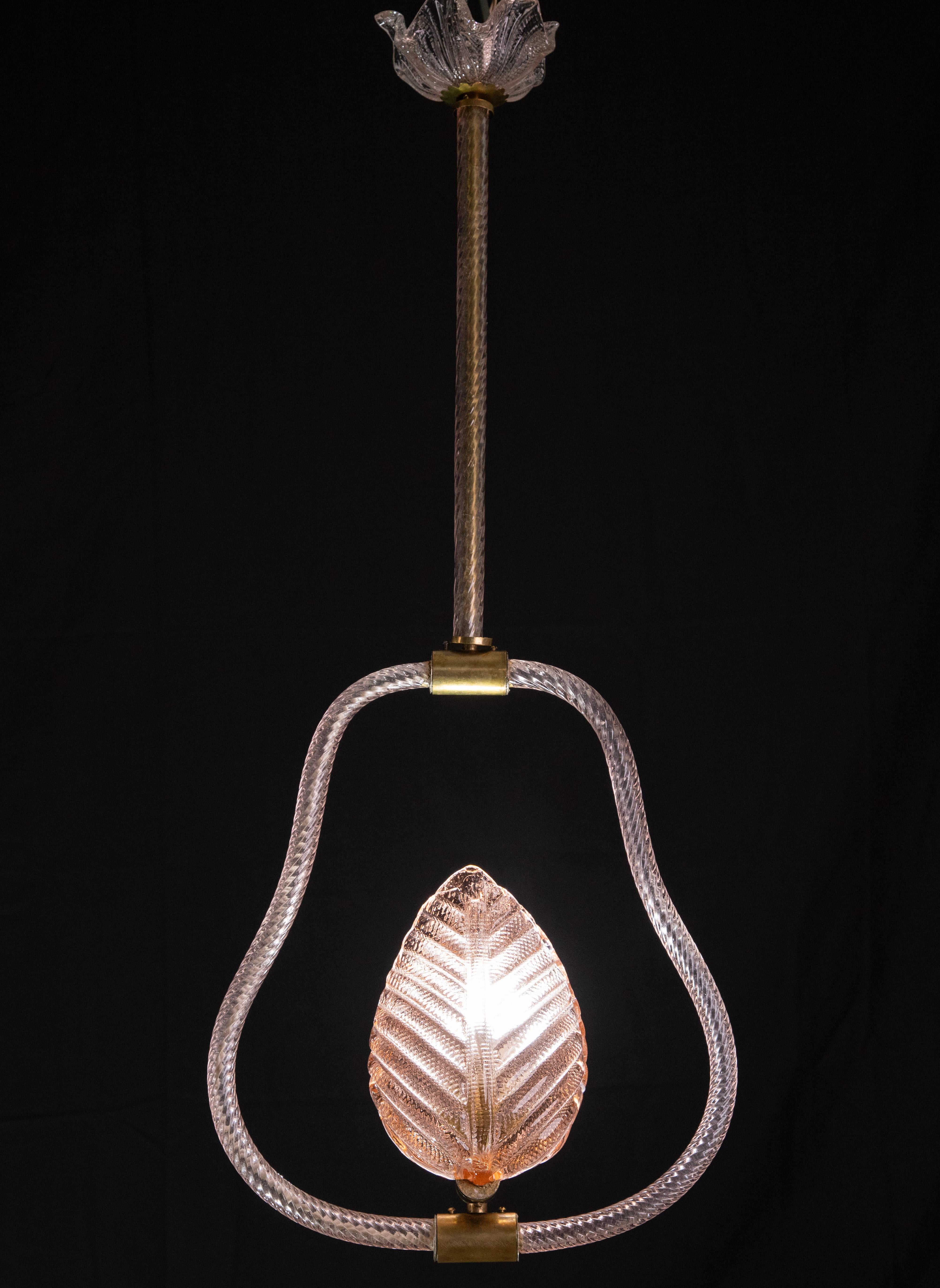 Elegant Rare Pink Murano Glass Chandelier by Barovier & Toso, 1950s For Sale 2