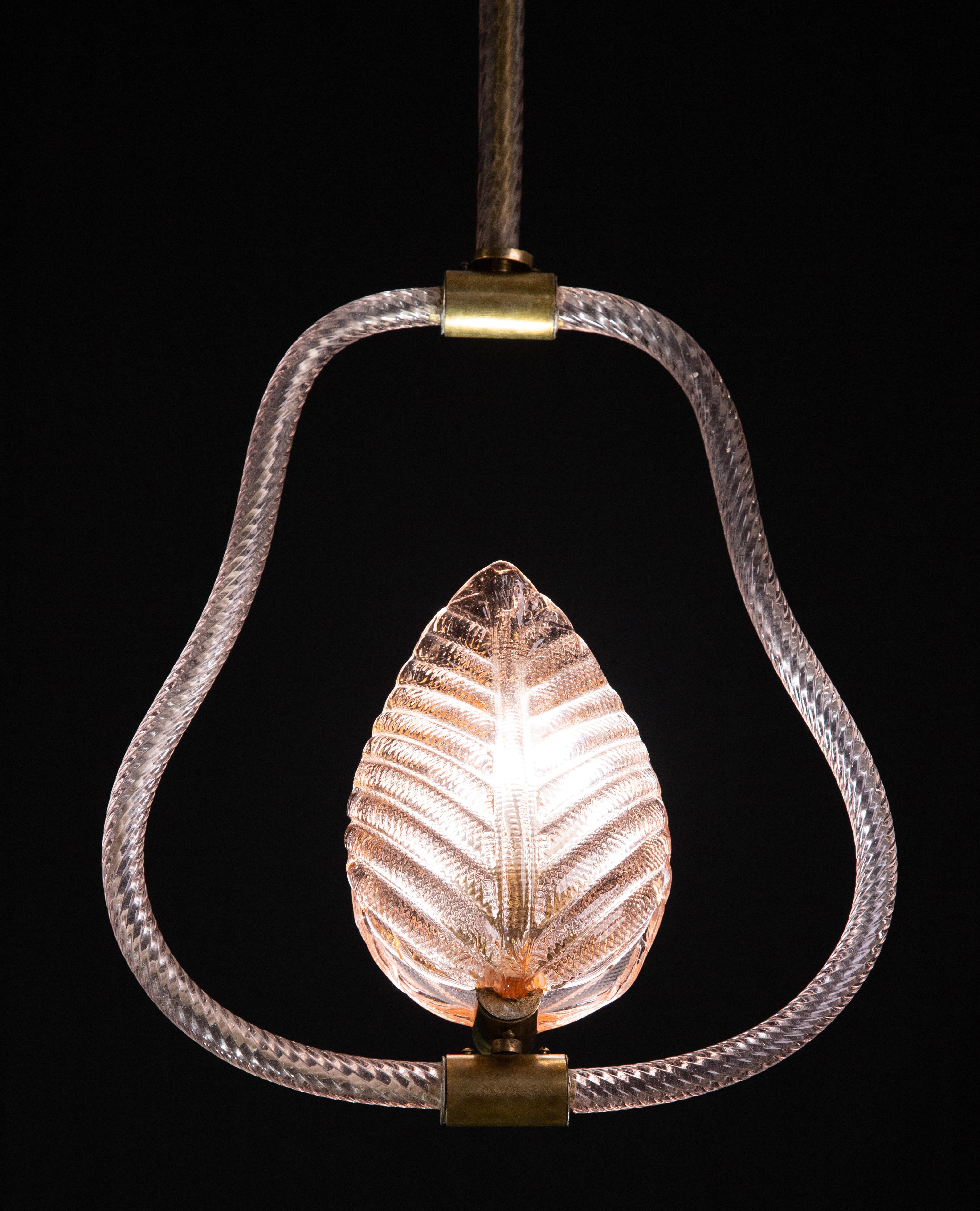 Elegant Rare Pink Murano Glass Chandelier by Barovier & Toso, 1950s For Sale 3