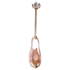 Vintage Elegant Rare Pink Murano Glass Chandelier by Barovier & Toso, 1950s