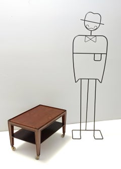 Elegante Mesa de Centro Rectangular de Nogal de Paolo Buffa con Ruedas, Italia