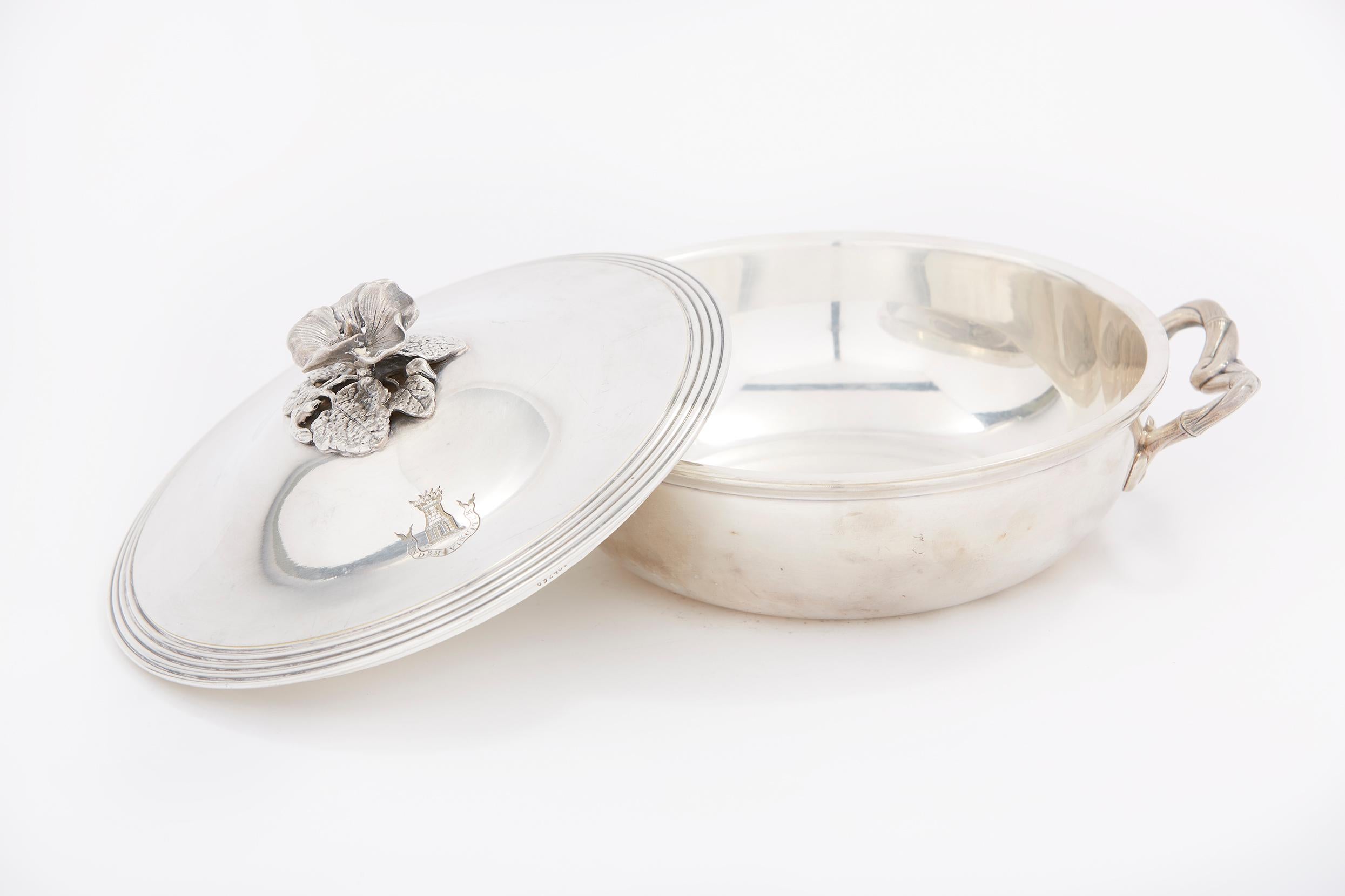 20th Century Elegant / Refined French Silver Covered Dish