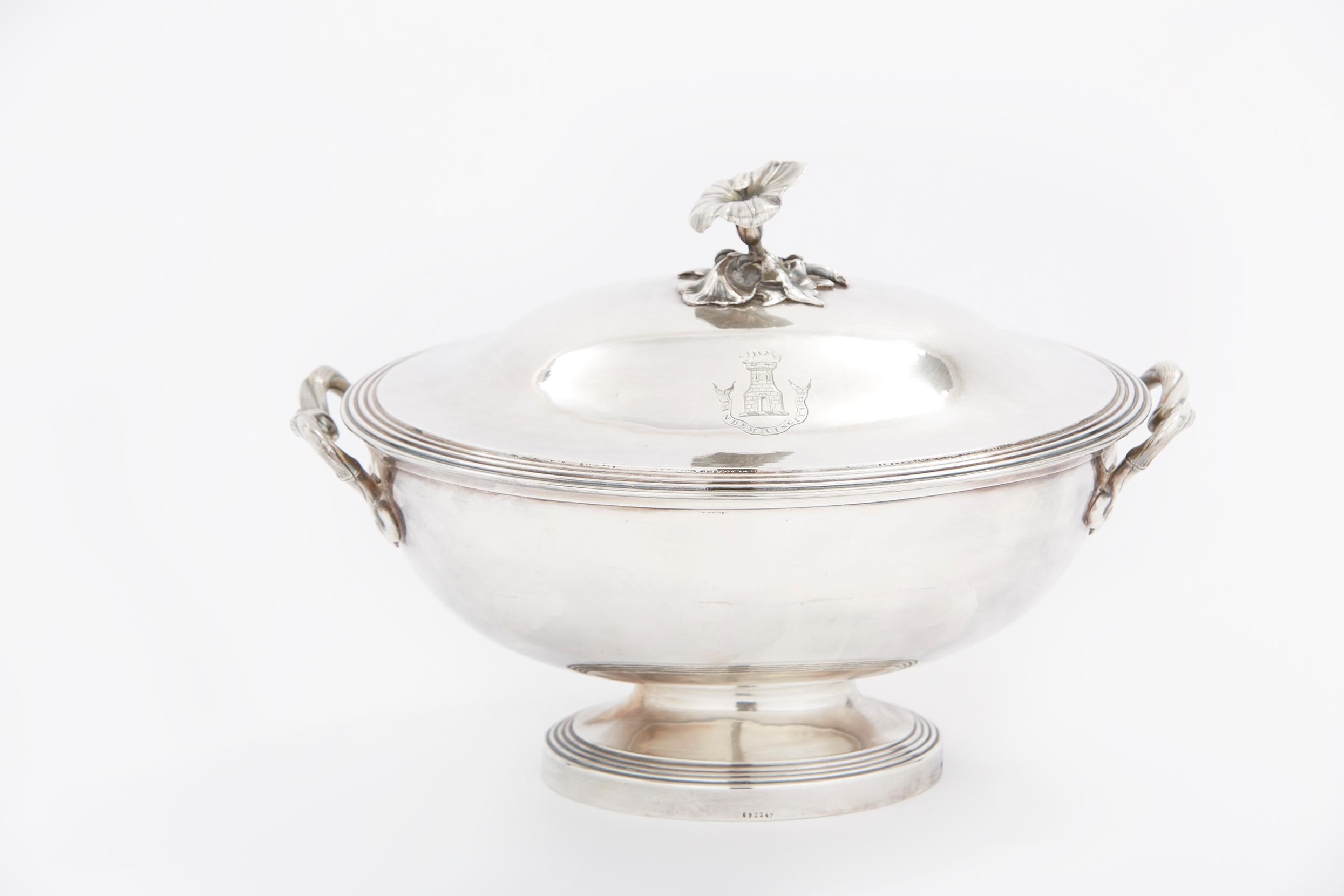 Elegant / Refined French Silver Plate Covered Tureen For Sale 4