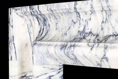 Elegant Regency Baroque Bolection Fireplace in Italian Pavonazzo Marble