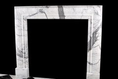 Elegant Regency Baroque Bolection Fireplace Mantel Italian White Statuary Marble