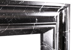 Elegant Regency Baroque Bolection Fireplace Surround in Italian Nero Marquina