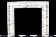 Elegant Regency Baroque Bolection Fireplace Surround in Italian Pavonazzo Marble