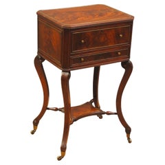 Elegante Mesa Auxiliar de Caoba Montada en Latón de la Regencia