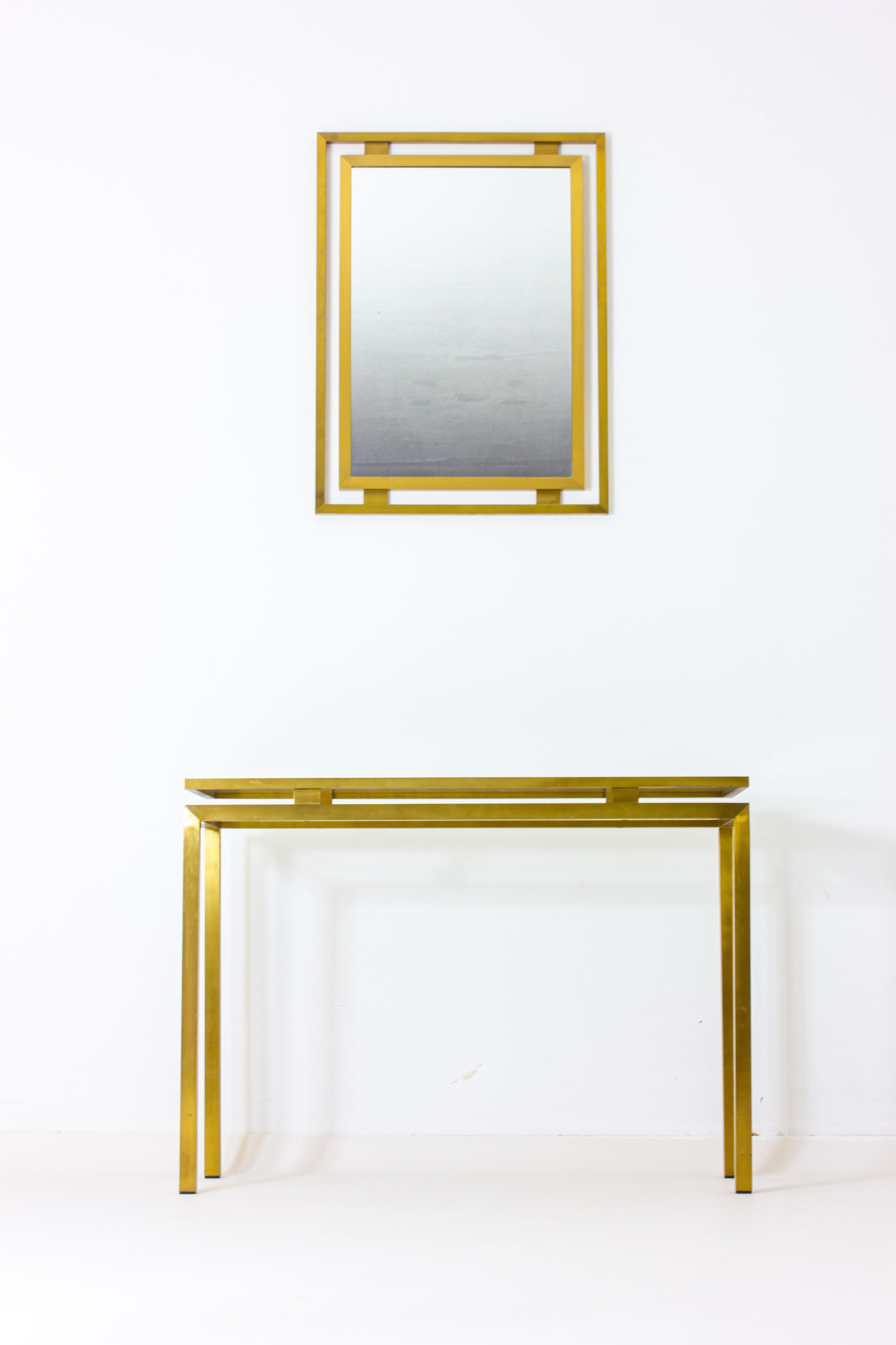 Belgian Elegant regency console and mirror, 1980s For Sale