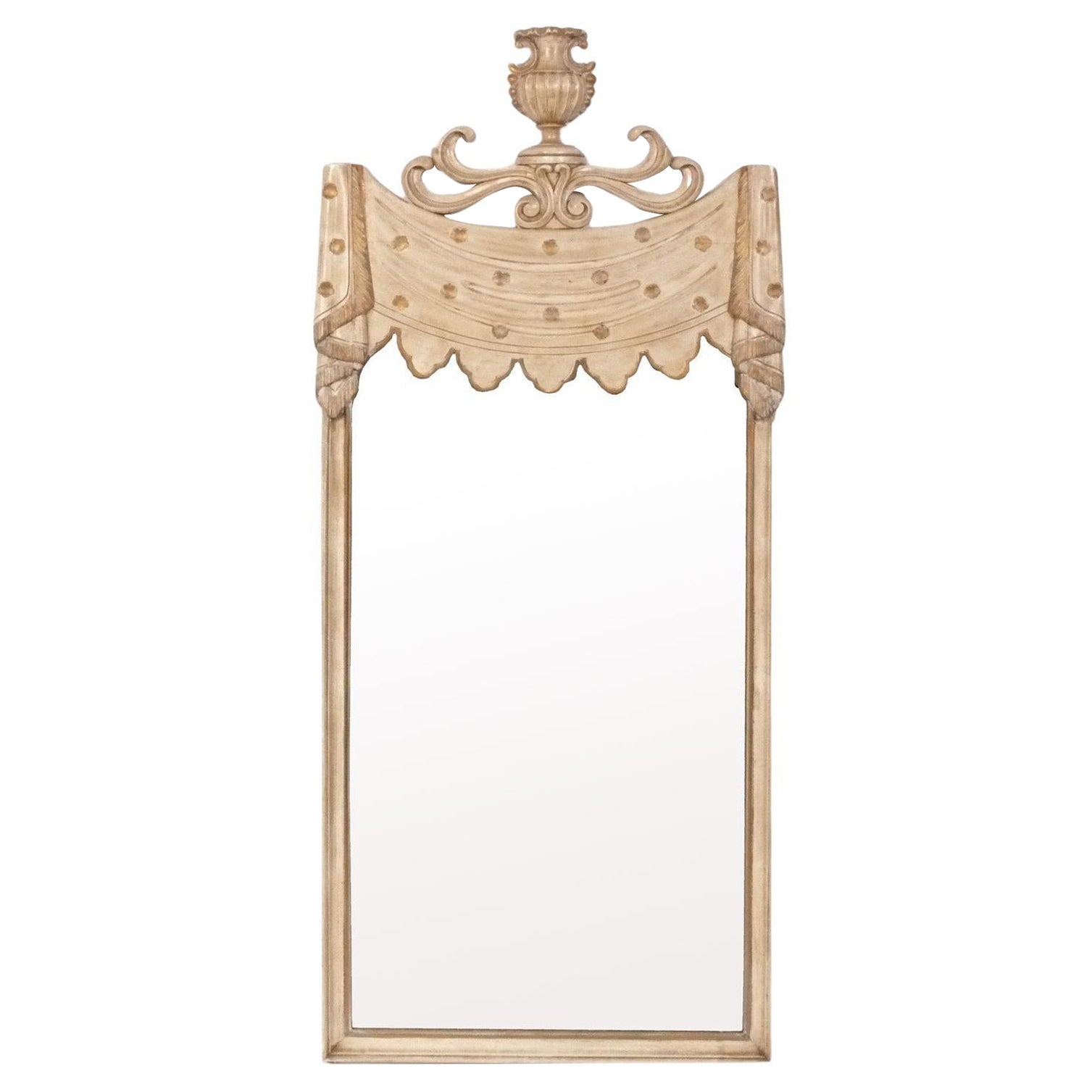 Elegant Regency Style Mirror 54"H x 24"W circa 1940s For Sale