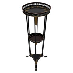 Elegant Regency Style Painted Tole & Iron Two Tier Side Table