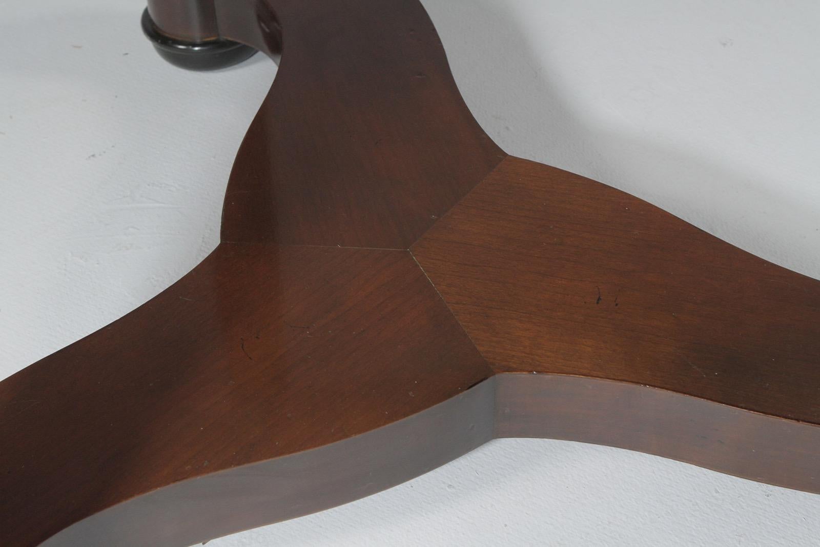 Elegant Regency Style Round Marble Top and Mahogany Center Table by Baker 1