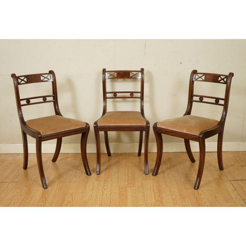 British Elegant Regency Style Sabre Legged Dinning Chairs