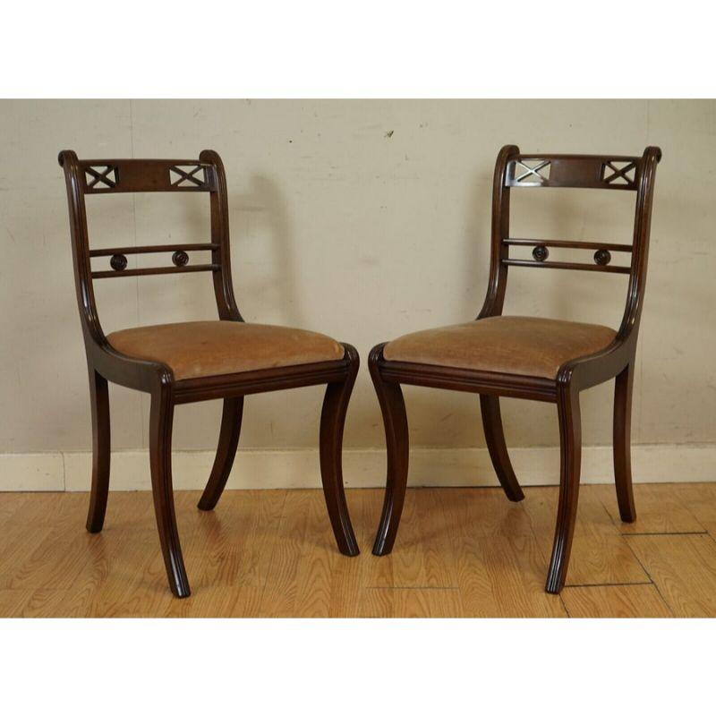 Hand-Crafted Elegant Regency Style Sabre Legged Dinning Chairs
