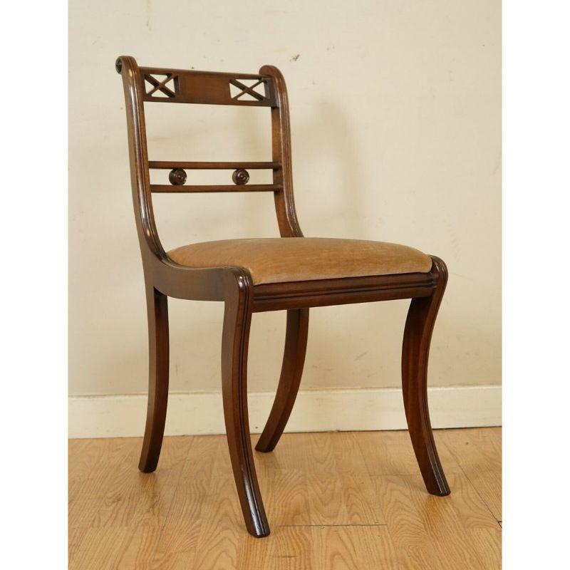 Hardwood Elegant Regency Style Sabre Legged Dinning Chairs