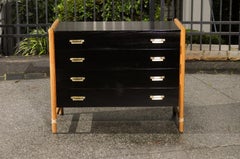 Elegant Restored Cerused Oak and Rattan Campaign Chest by McGuire, circa 1970