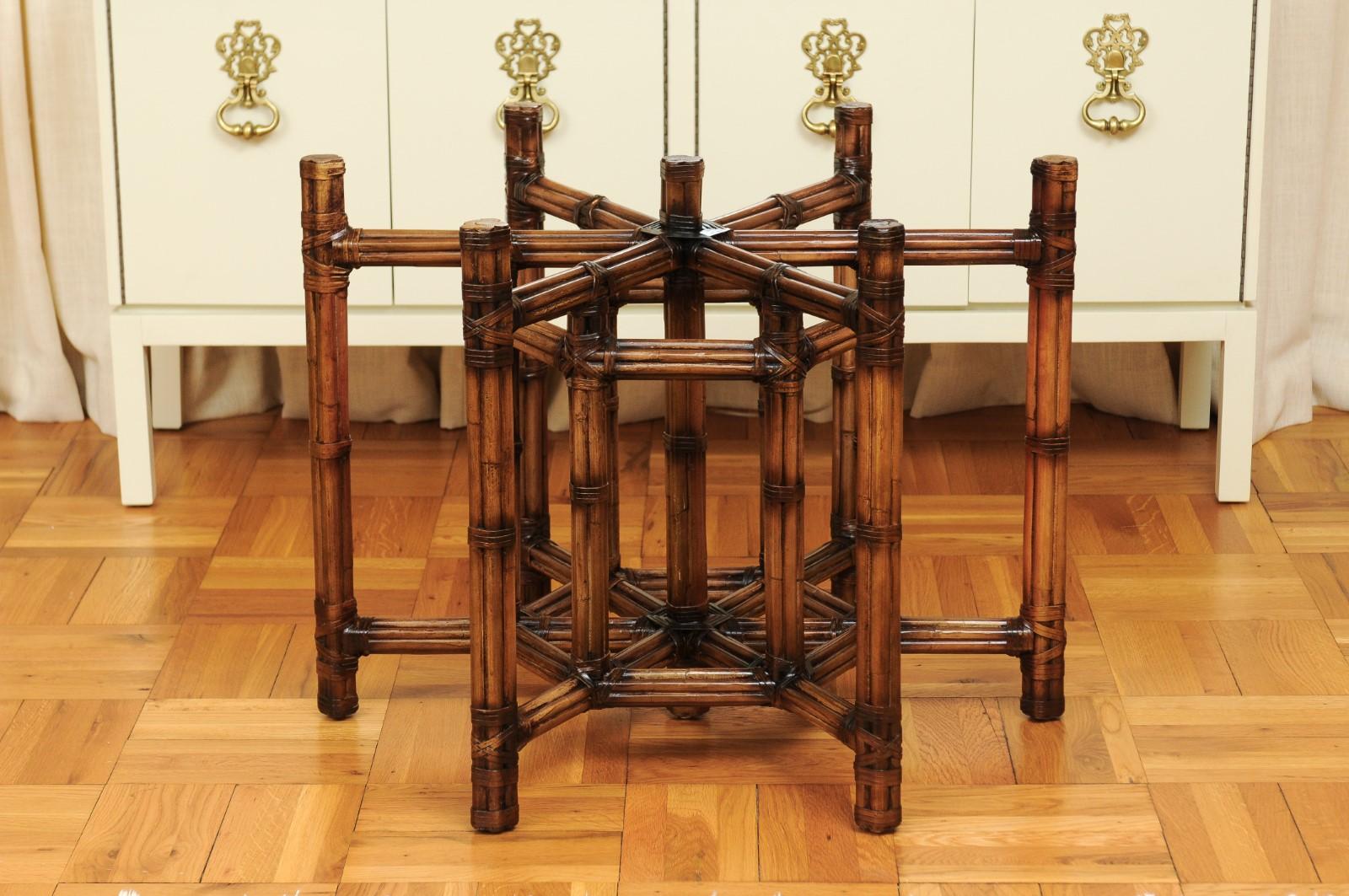 Elegant Restored Circular Dining or Center Table by McGuire, circa 1980 5