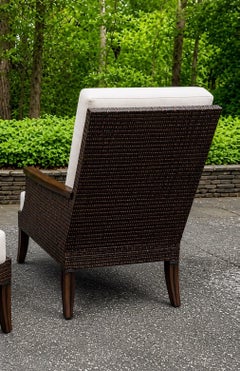 Elegant Restored Pair of Exquisitely Weathered Cane Club Chairs by McGuire