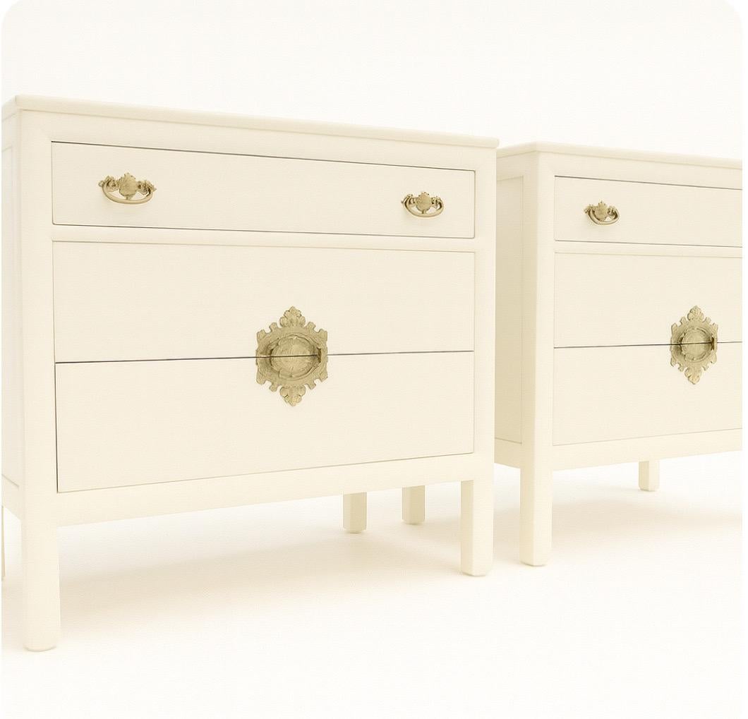 American Elegant Restored Pair of Vintage Asian Modern Commodes by Ray Sabota, c 1970 For Sale